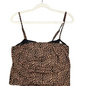 Jolie & Joy size XL cheetah black lace top